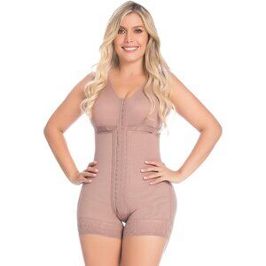 Women's Cocoa Body Shaper Tummy Control Post Surgery Garment Short Shapewear Bra
